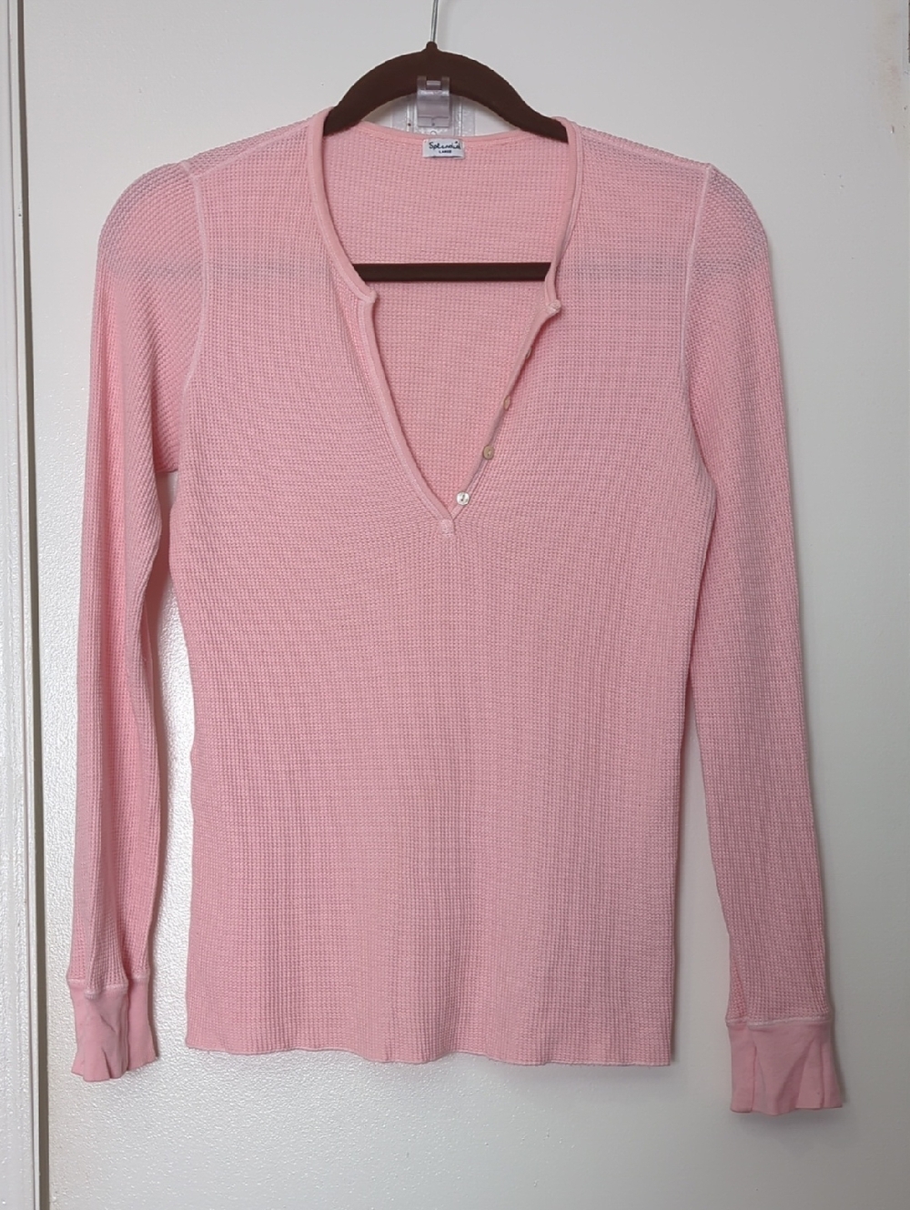 Splendid Pink Waffle Knit Top